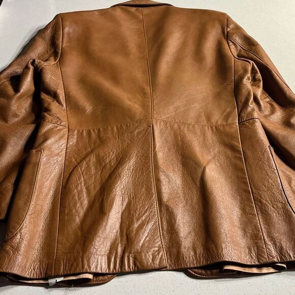 70’s Vintage Grais Angel Skin Cabretta Brown Leather Coat Jacket USA | Men’s 40 - Picture 4 of 6